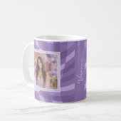 Lavendel geruite foto Quinceanera Keepsake Koffiemok (Voorkant links)