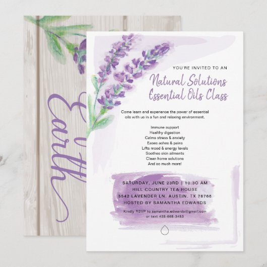 Lavendel Geschenk der Erde Etherische Oliën Kaart (Voorkant / Achterkant)