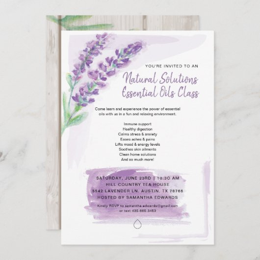 Lavendel Geschenk van de Aarde Etherische Oliën Kaart (Voorkant / Achterkant)