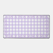 Lavendel Geschulpte Gingham Golflijn Rand Bureaumat (Voorkant)