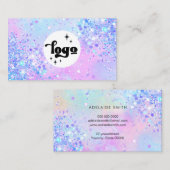 lavendel gesimuleerde chunky glitter visitekaartje (Voorkant / Achterkant)