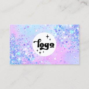 lavendel gesimuleerde chunky glitter visitekaartje
