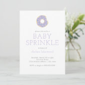 Lavendel Geslachtsneutrale Baby Sprinkle Invitatio Kaart (Staand voorkant)