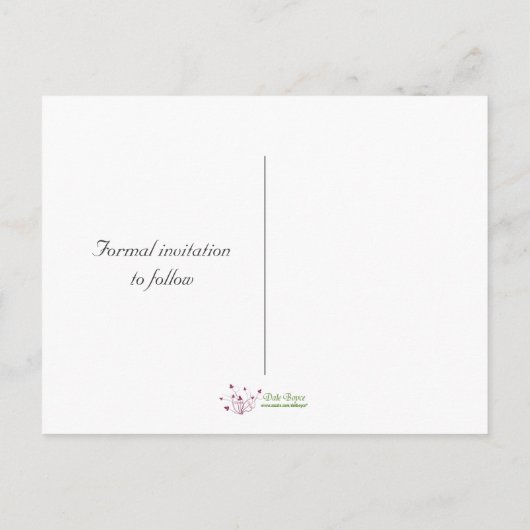 Lavendel gestippeld Zwitsers Bewaar de datum Aankondigingskaart (Achterkant)