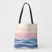 Lavendel Getijde Vloeibare Abstracte Kust Tote Bag (Voorkant)