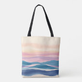 Lavendel Getijde Vloeibare Abstracte Kust Tote Bag (Achterkant)