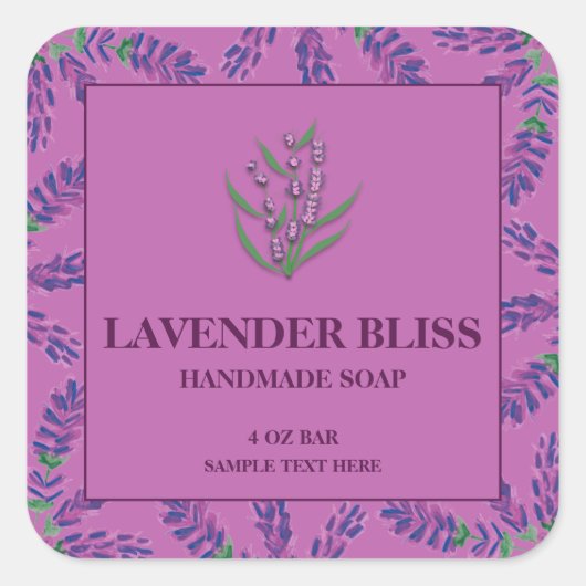 Lavendel geur zeep label Sticker (Voorkant)