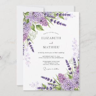 Lavendel Geurige Lente Bruiloft Kaart