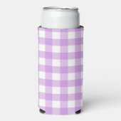 Lavendel Gingham Check geruite patroon Seltzer Blikjeskoeler (Seltzer Voorkant)