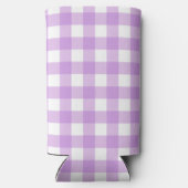 Lavendel Gingham Check geruite patroon Seltzer Blikjeskoeler (Achterkant)