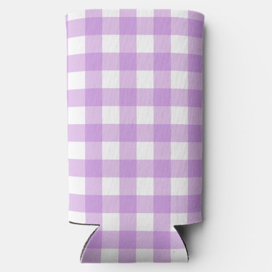 Lavendel Gingham Check geruite patroon Seltzer Blikjeskoeler (Achterkant)