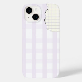 Lavendel Gingham Esthetische Hoes Iphone 16