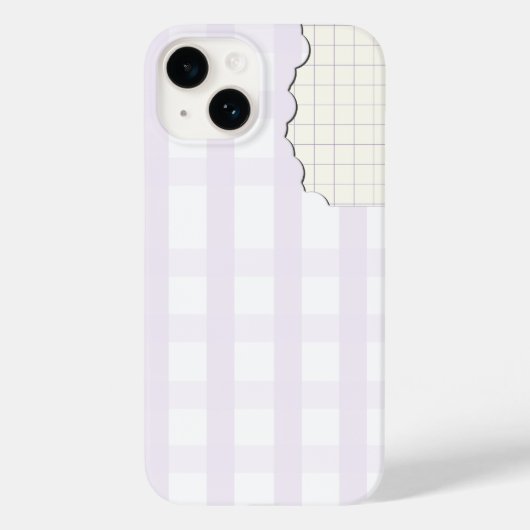 Lavendel Gingham Esthetische Hoes Iphone 16 (Achterkant)