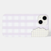 Lavendel Gingham Esthetische Hoes Iphone 16 (Achterkant (horizontaal))