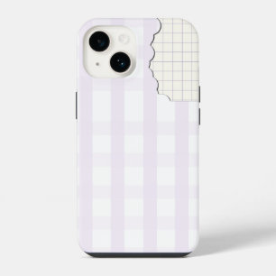 Lavendel Gingham Esthetische Hoes Iphone 16 14 Hoesje