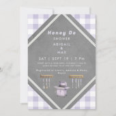 Lavendel Gingham Honey Do Douche Kaart (Voorkant)