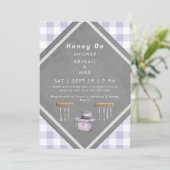 Lavendel Gingham Honey Do Douche Kaart (Staand voorkant)
