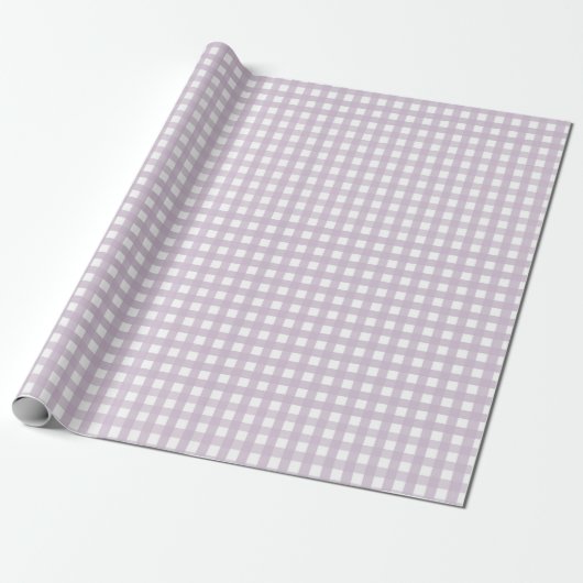 Lavendel Gingham Inpakpapier (Uitgerold)