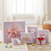 Lavendel Gingham Inpakpapier