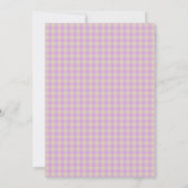 Lavendel Gingham Klassieke Bruidsuitnodiging Kaart (Achterkant)