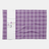 Lavendel Gingham Monogrammed Tea Party Theedoek (Horizontaal)