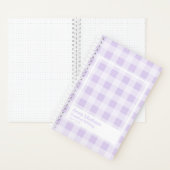 Lavendel Gingham Transparante Kader Notitieboek (Binnen)