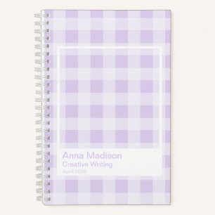 Lavendel Gingham Transparante Kader Notitieboek