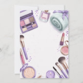 Lavendel Glam Make-up Verjaardag Kaart (Achterkant)