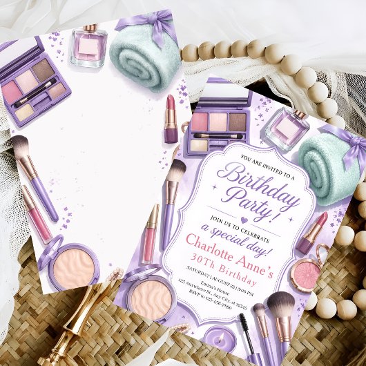 Lavendel Glam Make-up Verjaardag Kaart