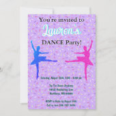 Lavendel Glitter Ballerina Dance Party Uitnodiging (Voorkant)