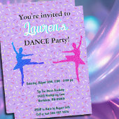 Lavendel Glitter Ballerina Dance Party Uitnodiging