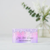 Lavendel Glitter Drips Multi Ombre Webwinkel Visitekaartje (Staand voorkant)