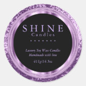 Lavendel Glitter en zwarte etiketten (Voorkant)