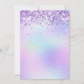 Lavendel Glitter Iridescente Folie Sweet 16 Kaart (Achterkant)