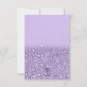 Lavendel Glitter Moderne Bruiloft RSVP Kaartje (Achterkant)