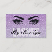 Lavendel Glitter Ombre Lash Tech QR-code scanbaar Visitekaartje (Voorkant)