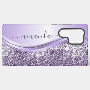 Lavendel Glitter Pailletten Handgeschreven Calligr Samsung Galaxy Hoesje