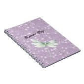 Lavendel Glitter Pistache Mint Libelle Droom Notitieboek (Rechterzijde)