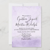 Lavendel Glitter Watercolor Trouw Uitnodiging (Voorkant)