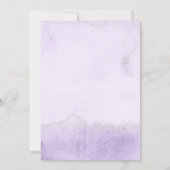Lavendel Glitter Waterverf bruiloft uitnodiging (Achterkant)