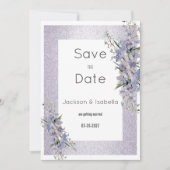 Lavendel glitter wilde bloemen bloeien Save the Da Kaart (Voorkant)