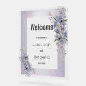 Lavendel glitter wilde bloemen Bloemen Welkom Acryl Bord (Hoek)