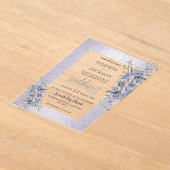 Lavendel glitter wilde bloemen bloemenbruiloft acryl uitnodigingen (Laagn)