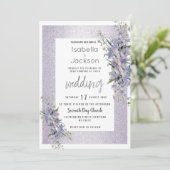 Lavendel glitter wilde bloemen bloemenbruiloft kaart (Staand voorkant)