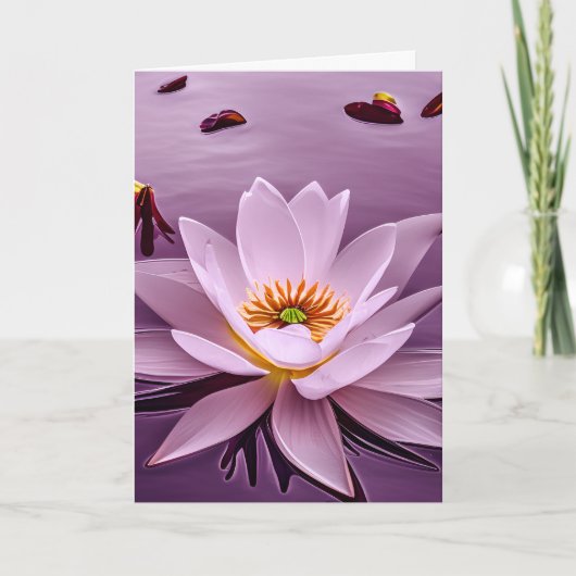 Lavendel Glow Lotus Bloem Op Water Kaart (Voorkant)