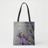 Lavendel Goede Dingen Wild en Free Bumblebee Tote Bag (Voorkant)