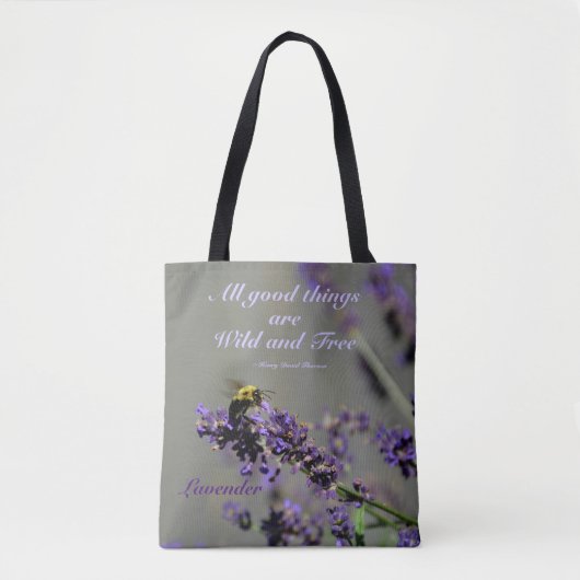 Lavendel Goede Dingen Wild en Free Bumblebee Tote Bag (Voorkant)