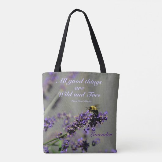 Lavendel Goede Dingen Wild en Free Bumblebee Tote Bag (Achterkant)