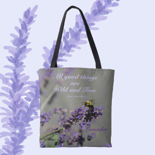 Lavendel Goede Dingen Wild en Free Bumblebee Tote Bag