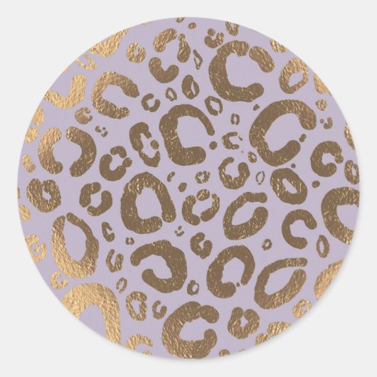Lavendel Gold Cream Glam Leopard Print Baby shower Ronde Sticker (Voorkant)